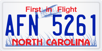 NC license plate AFN5261