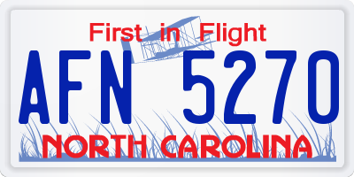 NC license plate AFN5270