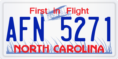 NC license plate AFN5271
