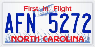 NC license plate AFN5272