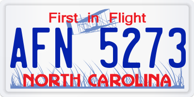 NC license plate AFN5273
