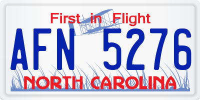 NC license plate AFN5276