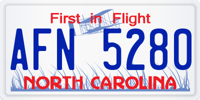 NC license plate AFN5280