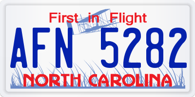 NC license plate AFN5282