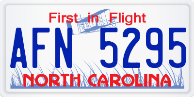 NC license plate AFN5295