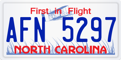 NC license plate AFN5297