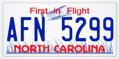 NC license plate AFN5299