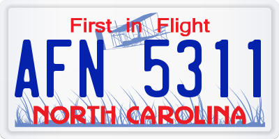 NC license plate AFN5311
