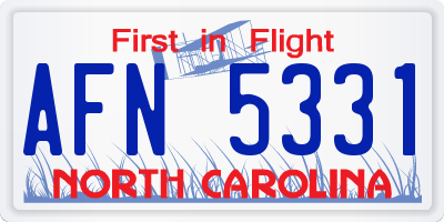 NC license plate AFN5331