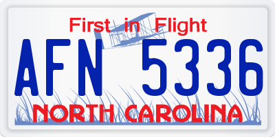 NC license plate AFN5336