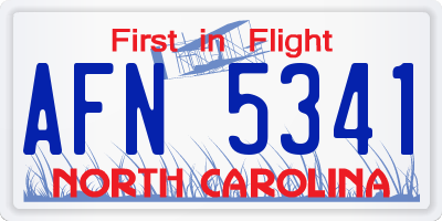 NC license plate AFN5341