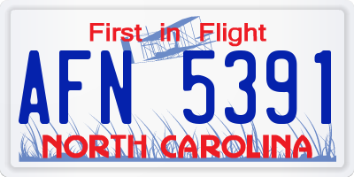 NC license plate AFN5391