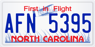 NC license plate AFN5395