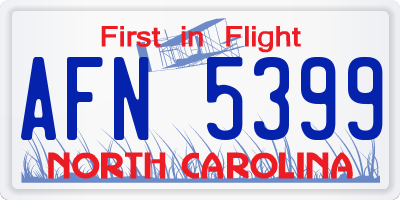 NC license plate AFN5399
