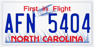 NC license plate AFN5404