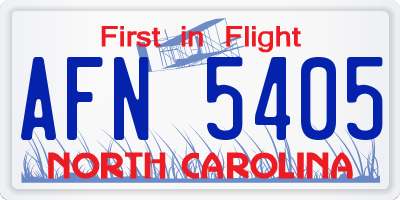 NC license plate AFN5405