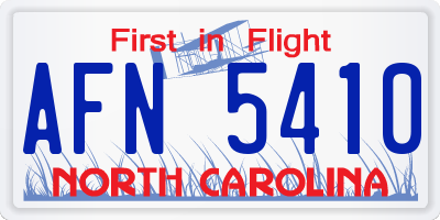 NC license plate AFN5410