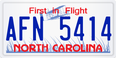 NC license plate AFN5414