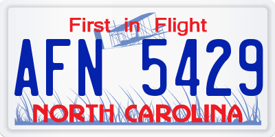 NC license plate AFN5429