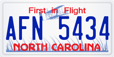 NC license plate AFN5434