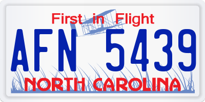 NC license plate AFN5439