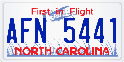 NC license plate AFN5441
