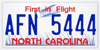 NC license plate AFN5444
