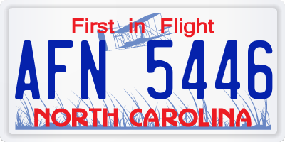 NC license plate AFN5446