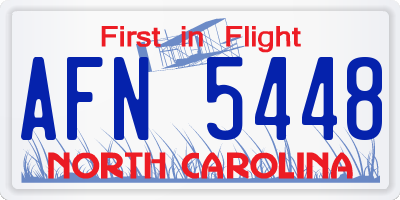 NC license plate AFN5448