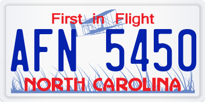 NC license plate AFN5450