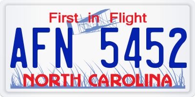 NC license plate AFN5452