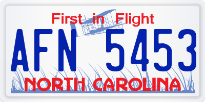 NC license plate AFN5453