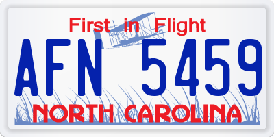 NC license plate AFN5459