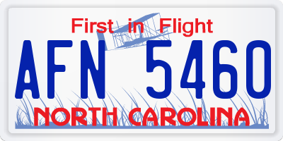 NC license plate AFN5460