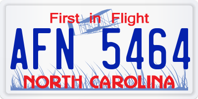 NC license plate AFN5464
