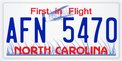NC license plate AFN5470