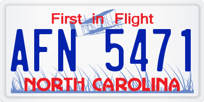 NC license plate AFN5471