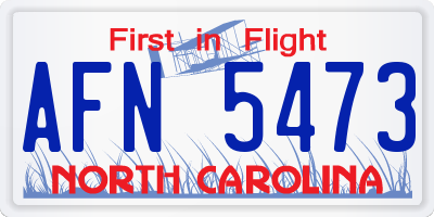 NC license plate AFN5473