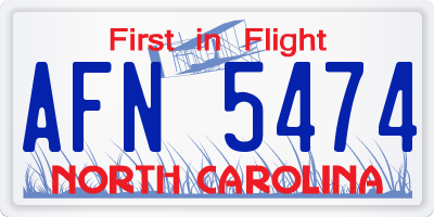 NC license plate AFN5474