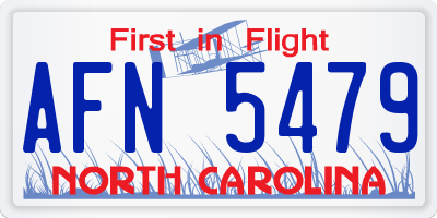 NC license plate AFN5479
