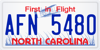 NC license plate AFN5480