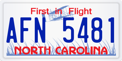 NC license plate AFN5481