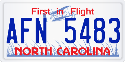 NC license plate AFN5483