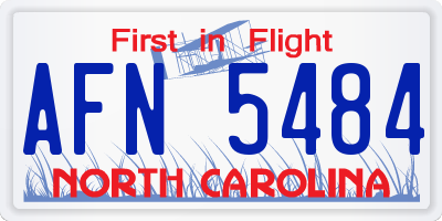 NC license plate AFN5484