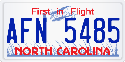 NC license plate AFN5485