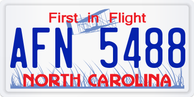 NC license plate AFN5488