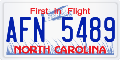 NC license plate AFN5489