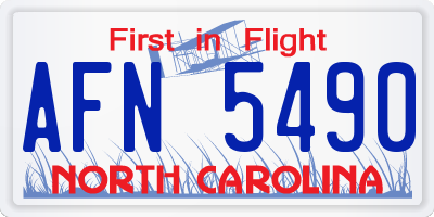NC license plate AFN5490