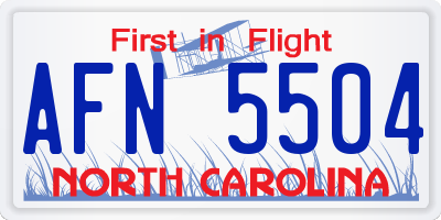 NC license plate AFN5504