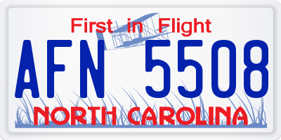 NC license plate AFN5508